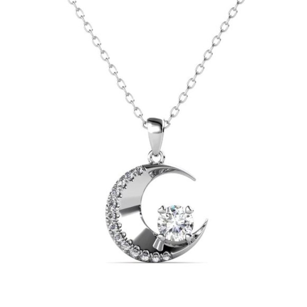 1/2ct. t.w. Diamond Moon Necklace